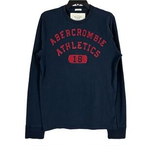Abercrombie & Fitch Spellout Athletics Muscle Sweatshirt L Ribbed Collar Workout